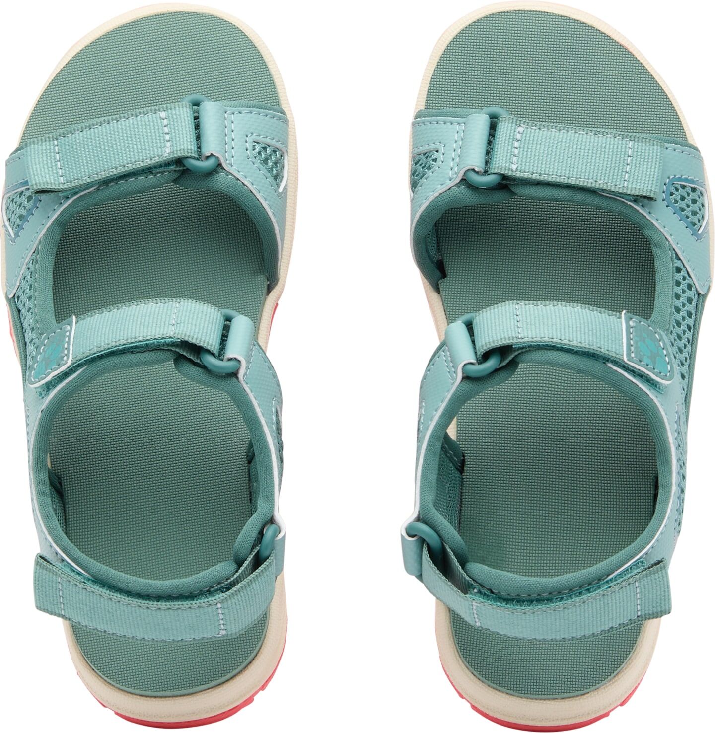 Sandale JACK WOLFSKIN "TARACO BEACH SANDAL K", Mädchen, Gr. 32, grün (soft jade), Synthetik, Textil, Schuhe Sandale, Sommerschuhe, Outdoorsandale soft jade 32