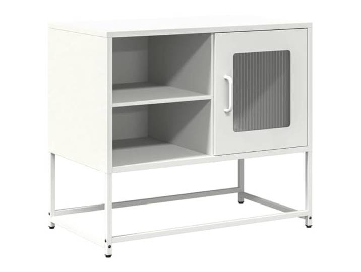 KGFHERENB TV-Schrank Weiß Metall Fernsehschrank 68x39x60,5 cm Vielseitiges Lowboard mit wechselbarem Türanschlag und Kippsicherung für das heimische Wohnzimmer.