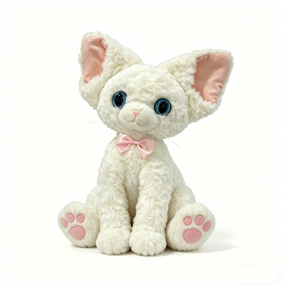 DTC GmbH Pluche kattenknuffel wit met blauwe ogen, 40 cm