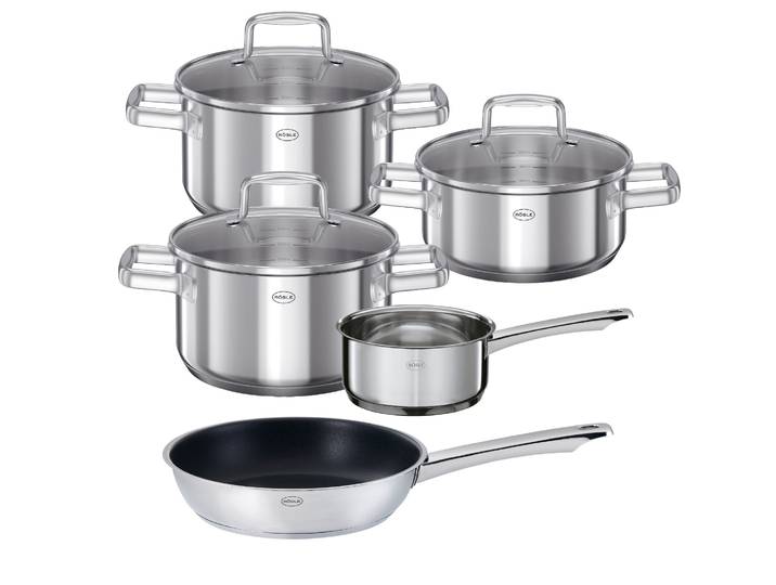 Topf-Set RÖSLE MOMENTS, 5-tlg. incl. Pfanne 28 cm , silberfarben, Töpfe, Topf-Set