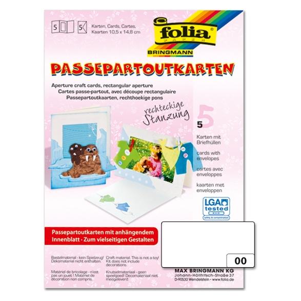 Folia Passepartouts 220g/m², rechteckige Stanzung (5 Stk.) (130500)