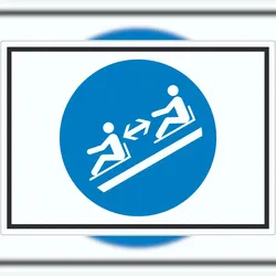 HB-Druck Abstand halten zwischen den Rodeln Symbol Aufkleber A4 (210x297mm)