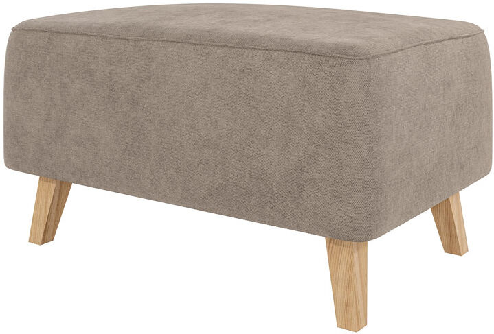 S-Style Furniture Footstool with Wooden Legs In Scandinavian Style Dark Beige 51cm H X 95cm W X 63cm D