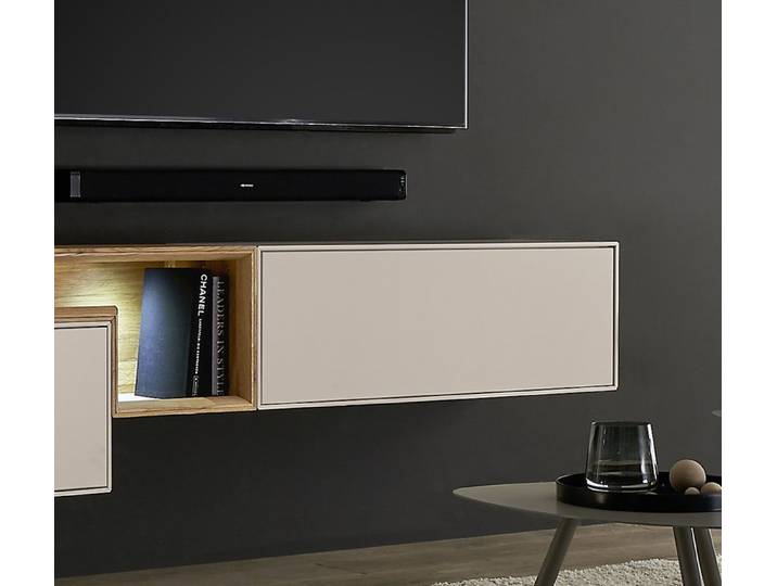 Hängeelement 105cm 'Locarno' MDF creme mit Klappe