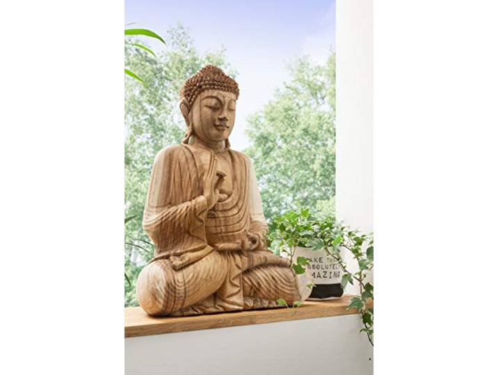 Unikat Buddha Figur Statue 50x40 Dekoration Groß Suar Natur