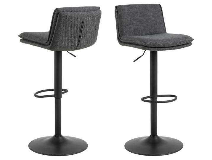 Barhocker ACTONA GROUP Flynn , grau (dunkelgrau), B:44cm H:107cm T:53cm, Hocker, Barhocker, Barhocker, Basel dunkelgrau, Trompete Gestell, 2 stk