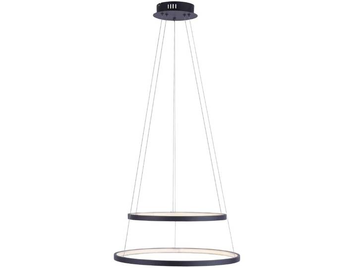 Suspension LED\, intensité lumineuse variable\, anneaux\, anthracite\, alu\, D 50 cm