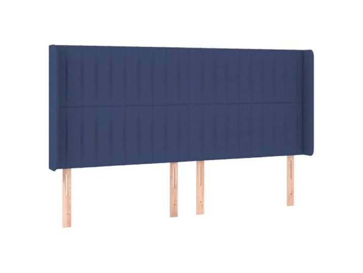 GHVBNMF Kopfteil mit Ohren Stoff Polsterkopfteil Blau 163x16 cm Höhenverstellbares Polsterbett Kopfteil fürs Schlafzimmer mit atmungsaktivem Stoffbezug und stabilen Holzbeinen.