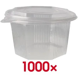 Papstar Einweg-Verpackungsbecher 1000 ml, 50 Stück transparent, 13x8.3x13 cm