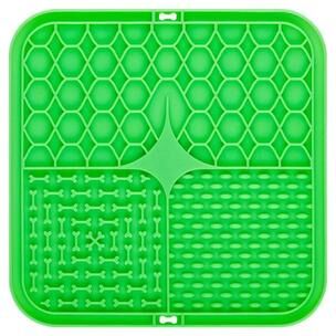 Inspire Select Silicone Pet Lick Mat Slow Feeder Suction Cup Food Training Plate For Dog Bathing, Anxiety Relief & Healthy Eating green