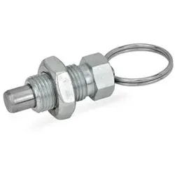 Rastbolzen, Stahl, mit Zugring / Zugöse, ohne Rastsperre (717-8-M16X1,5-AK-ST)