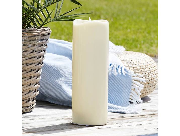 STAR TRADING LED-Kerze Grande, akkubetrieben, Höhe 38 cm Grande, creme / amber, Kunststoff, Modern