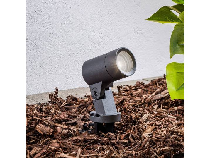 Arcchio Hemmani prikspot, hoogte 35 cm, antraciet, aluminium, zwart, Aluminium, Modern