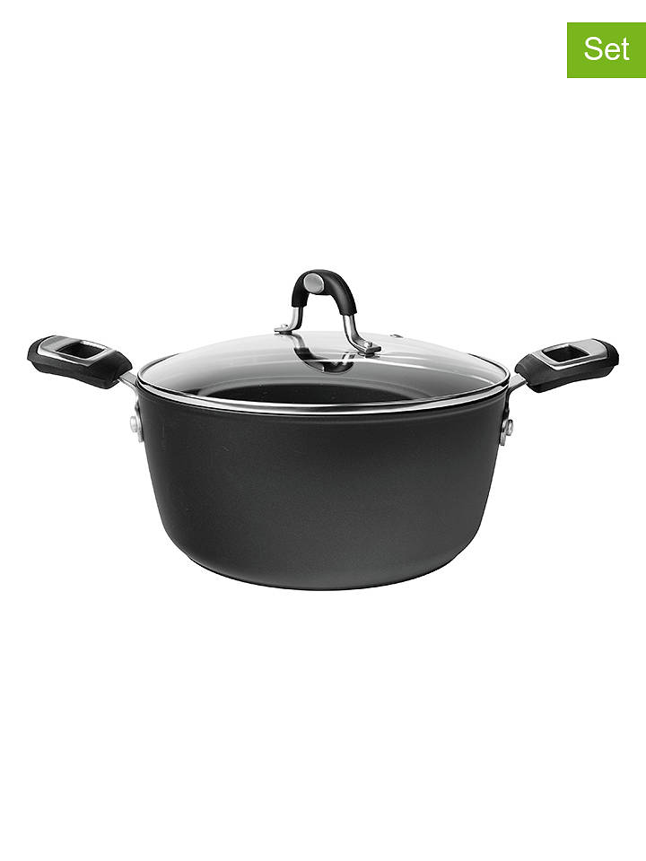 2tlg. Set: Kochtopf ''Ballarini'' in Schwarz - Ø 16 cm - onesize