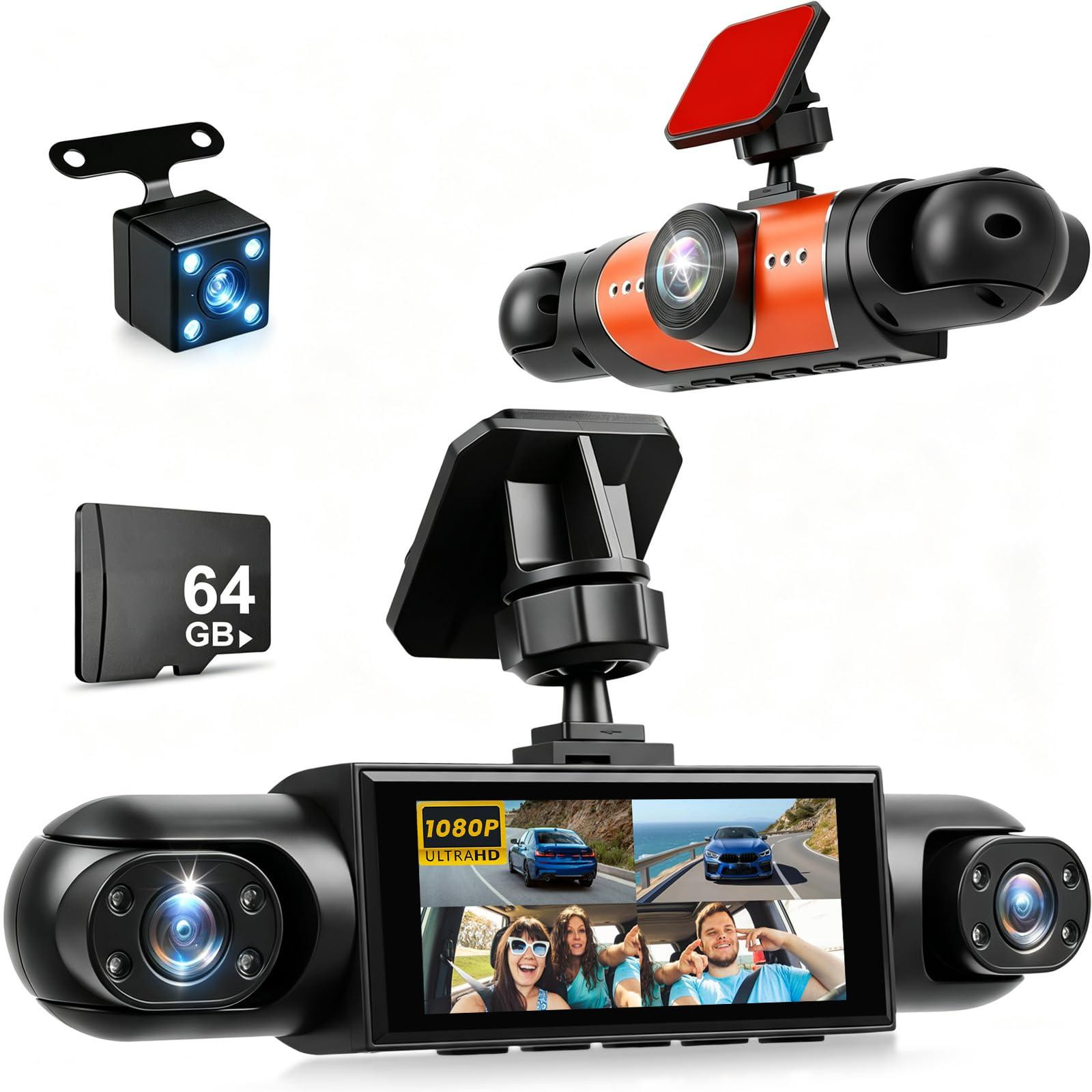 Selius 4-kanaals dashcam met voor- en achtercamera en 360 graden opname