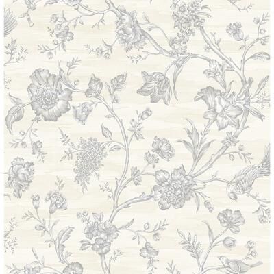 Seabrook Designs Stoney Brook Floral Unpasted Wallpaper