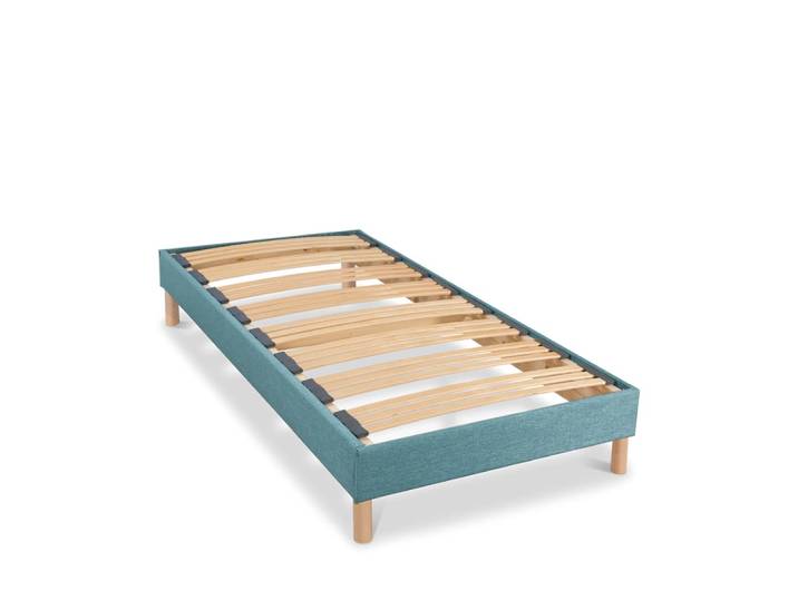 Sommier lattes tissu vert 90x200