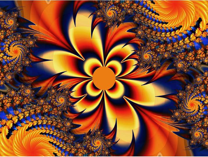 Fototapete PAPERMOON Abstrakte Verdrehen von Blumen , bunt, B:4,5m L:2,8m, Vlies, Tapeten, Fototapete
