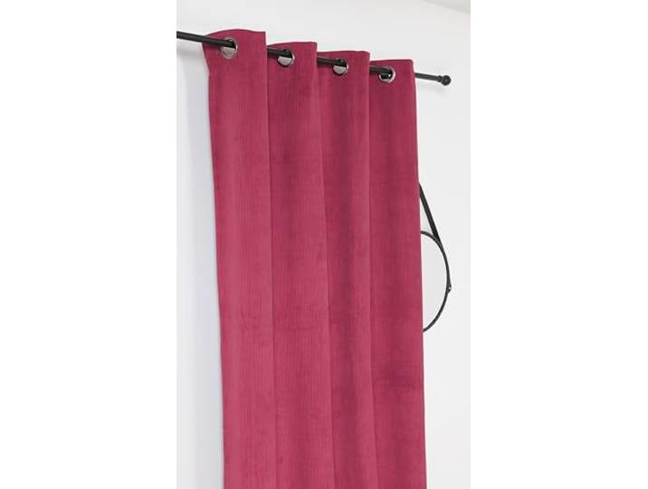 Linder Rideau Alberta Rose Fushia Finition œillets Canon de fusil140x260cm