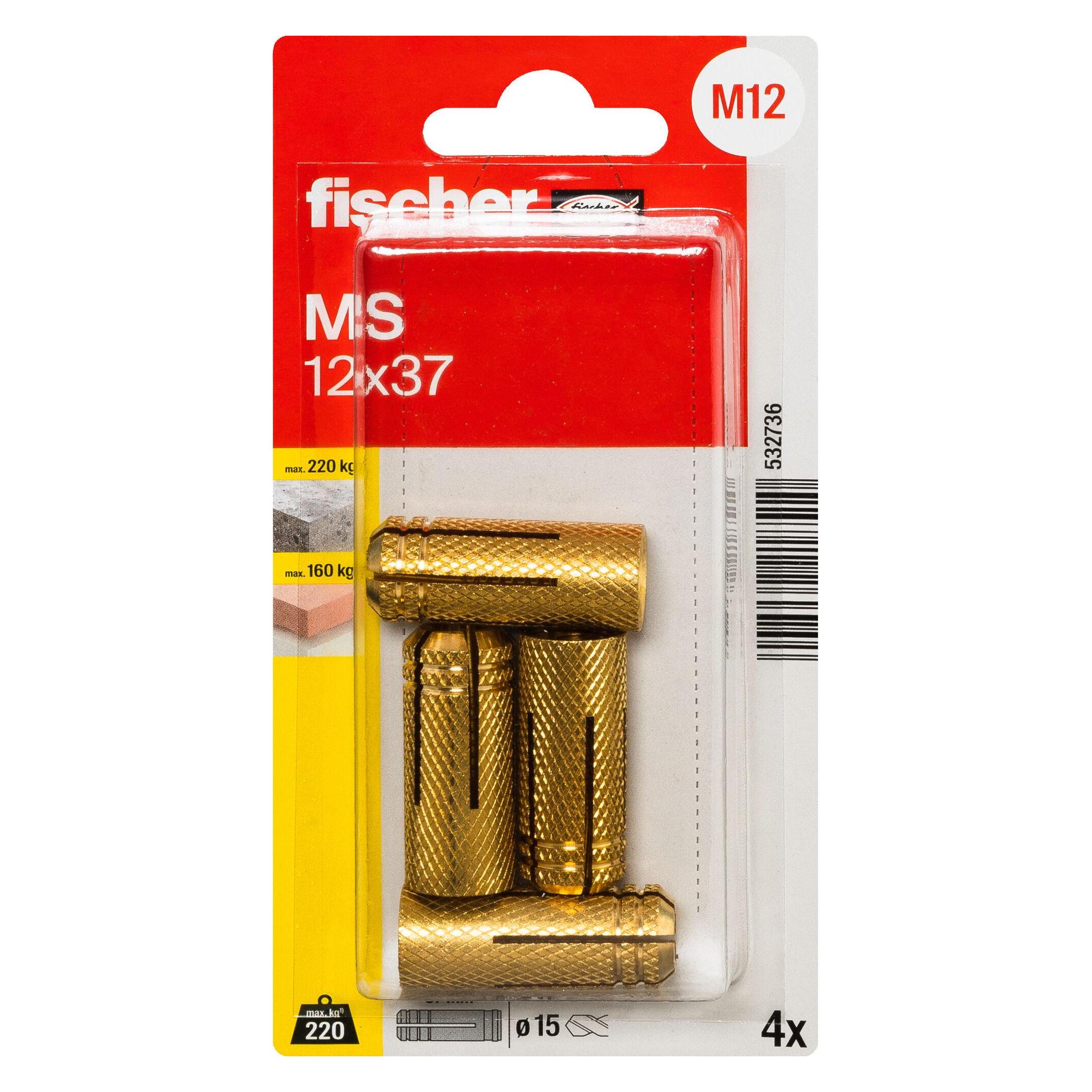 Fischer Messingdübel MS 12x37 K (4 Stk.) (532736)