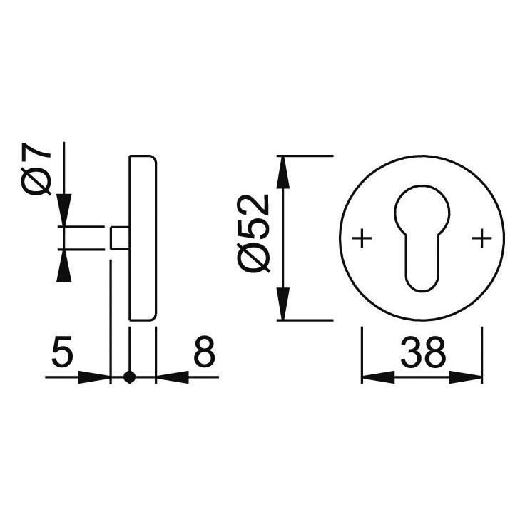 Hoppe Schl+AMMAvA-sselrosetten flach E42S DE (Türgriff) (6315873)