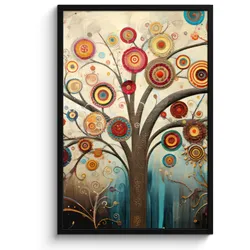 POSTER MIT RAHMEN Baum - Baum des Lebens - Farbe 60x90 cm