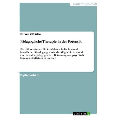 Pädagogische Therapie in der Forensik, Taschenbuch von Oliver Zetsche, GRIN, 978-3-656-16382-4
