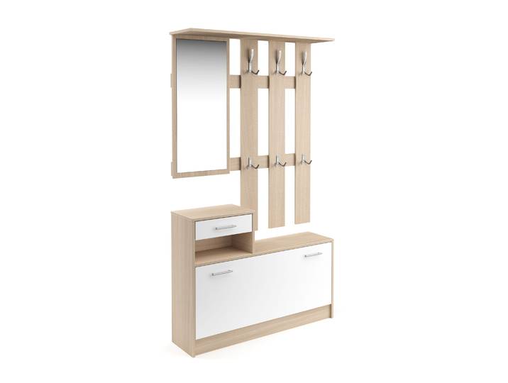 Garderobe Set EVEREST 2-teilig weiss/natur