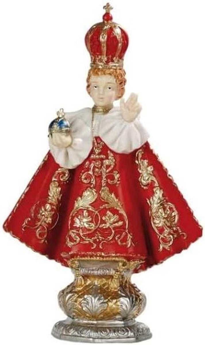 Handgemaakt religieus beeld Kindje Jezus voor binnen decoratie, Hoogte: 19 cm