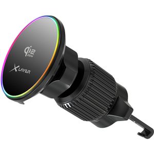 XLayer Handyhalterung Wireless Qi2.2, 221145, für Auto, mit MagSafe, Magnet und Lüftungsclip, inkl. 25W Ladefunktion