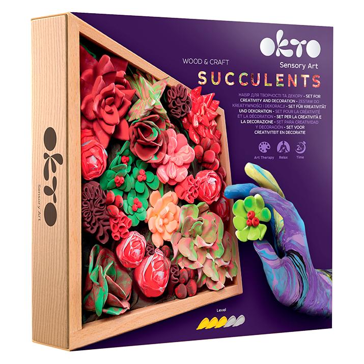 Okto Wood&Craft DIY Sukkulenten Kreativset 21x21cm Passion 10011 (OKT5849)