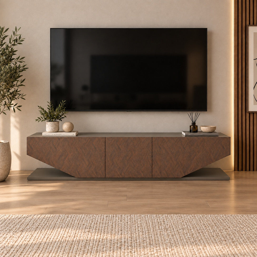Ivy Bronx Pearl Modern TV Stand TV Unit for TVs up to 71" Brown 70"