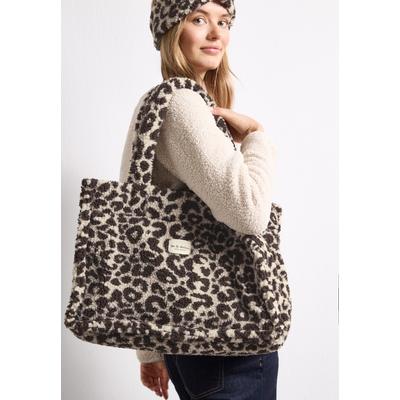 Shopper STREET ONE, Damen, grau (auburn braun), Stoff, Polyester, Taschen Shopper, Leomuster