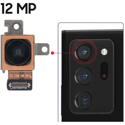 Clappio 12MP Ultra-Weitwinkel Rückkamera für Samsung Galaxy Note 20 Ultra, Mobilgerät Ersatzteile, Schwarz