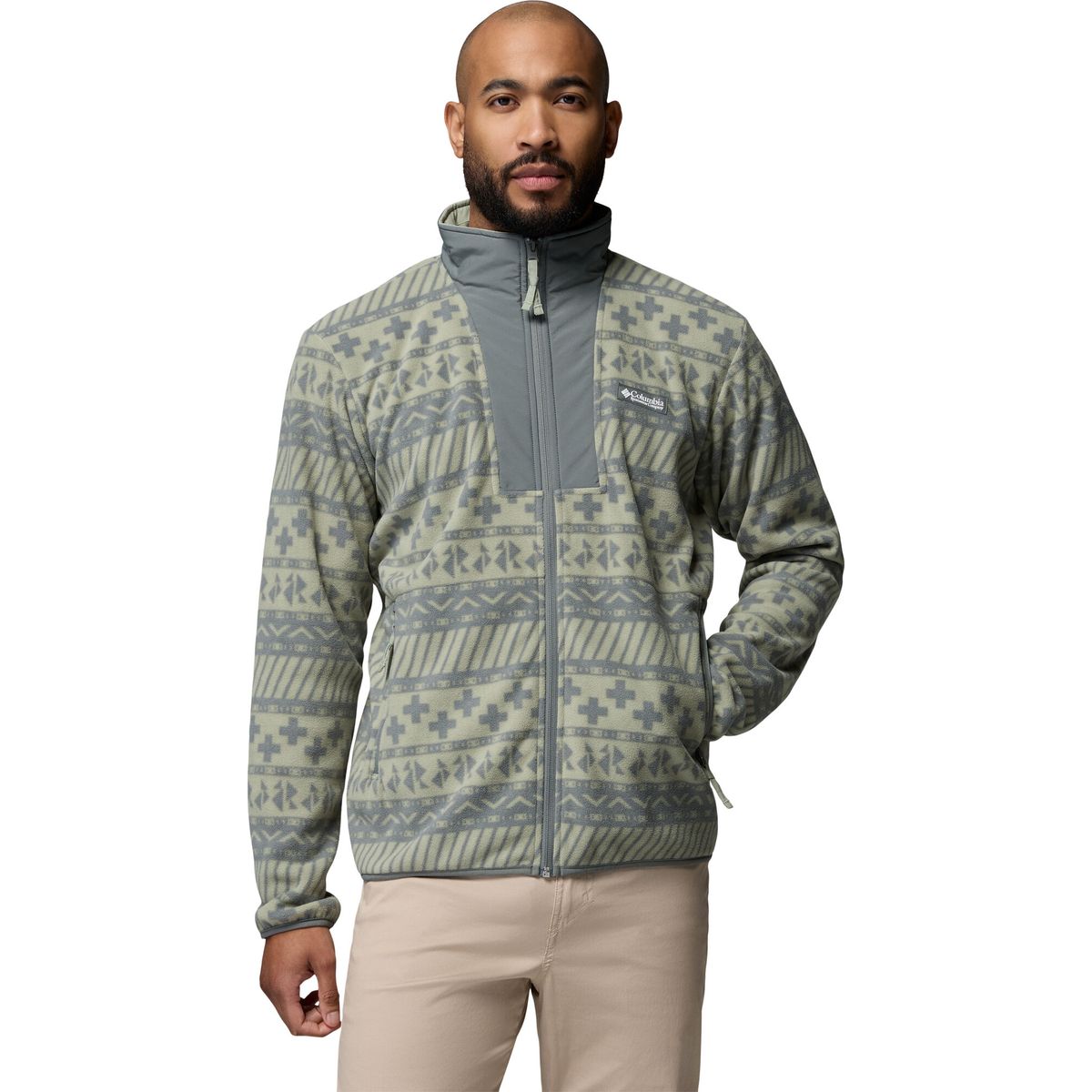 Columbia Men’s Sequoia Grove II Printed Fleece Jacket safari wizard island tonal (348) XXL 217407-2174071-348-XXL