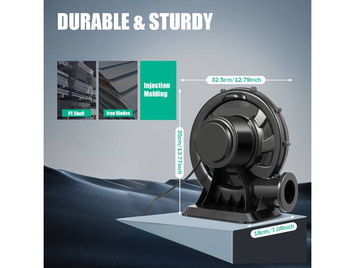 Souffleur haute pression, ventilateur centrifuge, machine à souffler, noir, 250W/370W, souffleur continu, pompe pour château gonflable