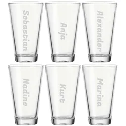 Gravur Trinkglas CIAO 300 ml Name vertikal 6 Stück