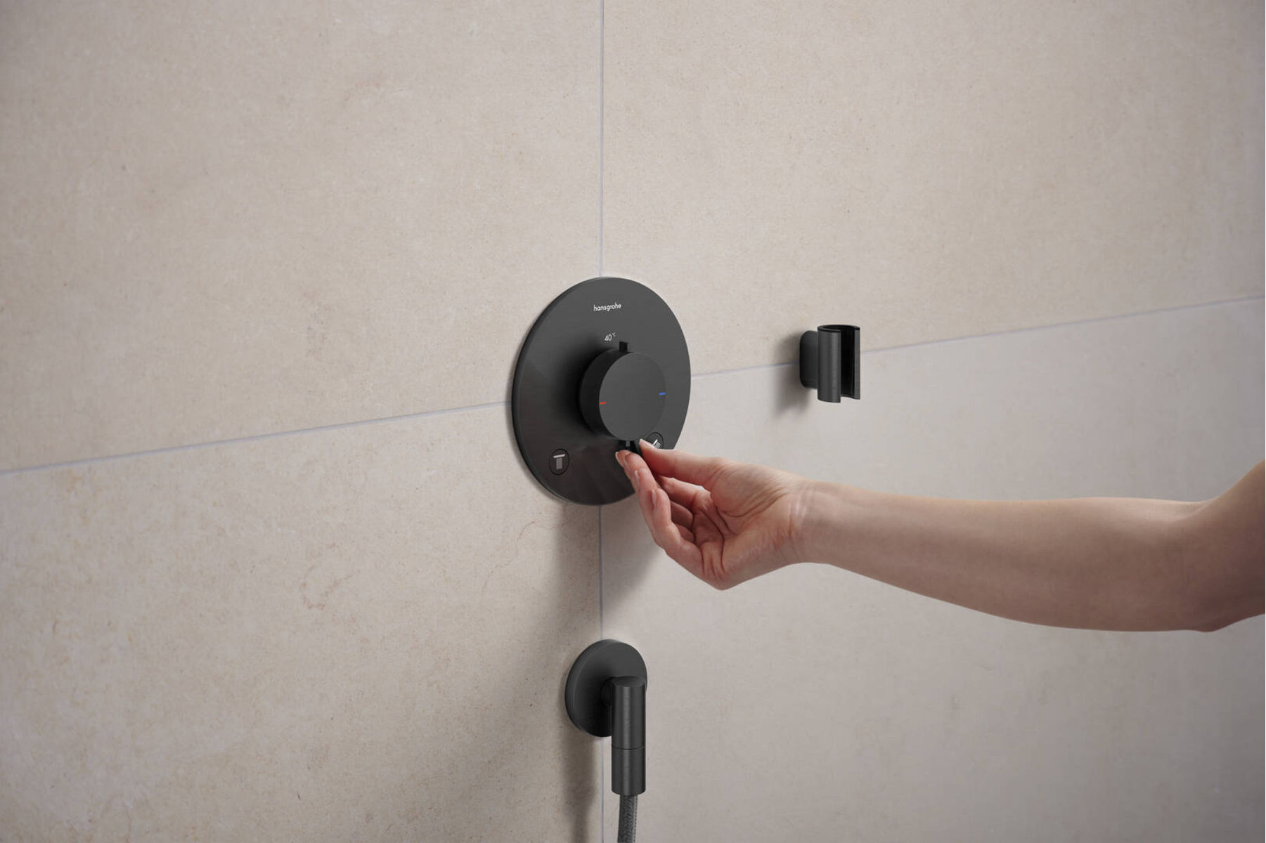 Hansgrohe Brausehalter Porter Fine fest. Haltep., a Met., brush. bla chrome (28885340)