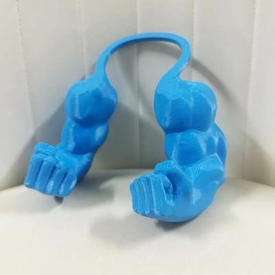 Uplifted Finds Muscular Power Arm Feline Pendant blue