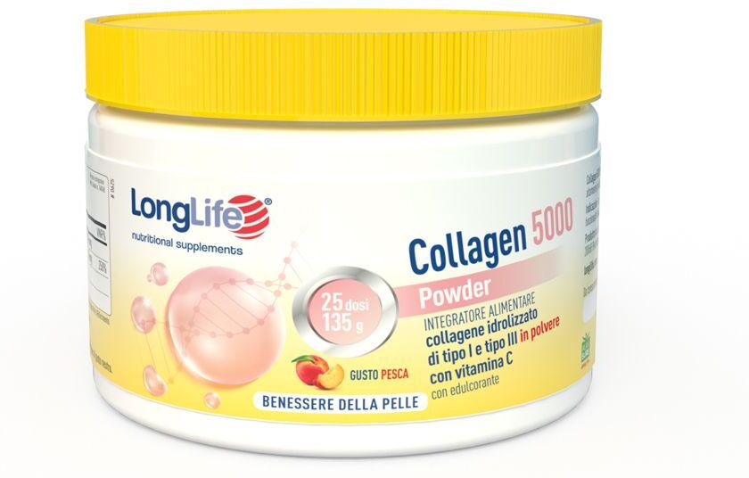 PHOENIX Srl - LONGLIFE LongLife Collagen 5000 Polvere Gusto Pesca, 135 g