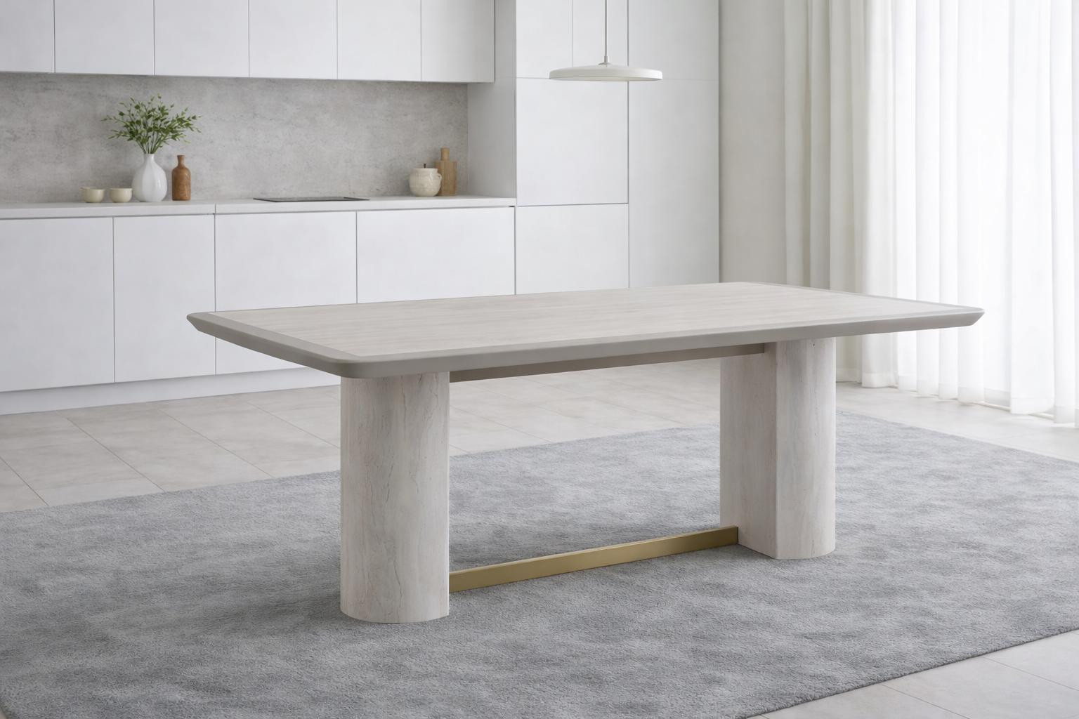 Robuste witte eettafel voor volwassenen
