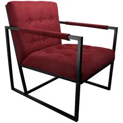SVITA JONES Sessel Relaxsessel Lounge inkl. Sitz- und Rückenkissen Lounge Rot