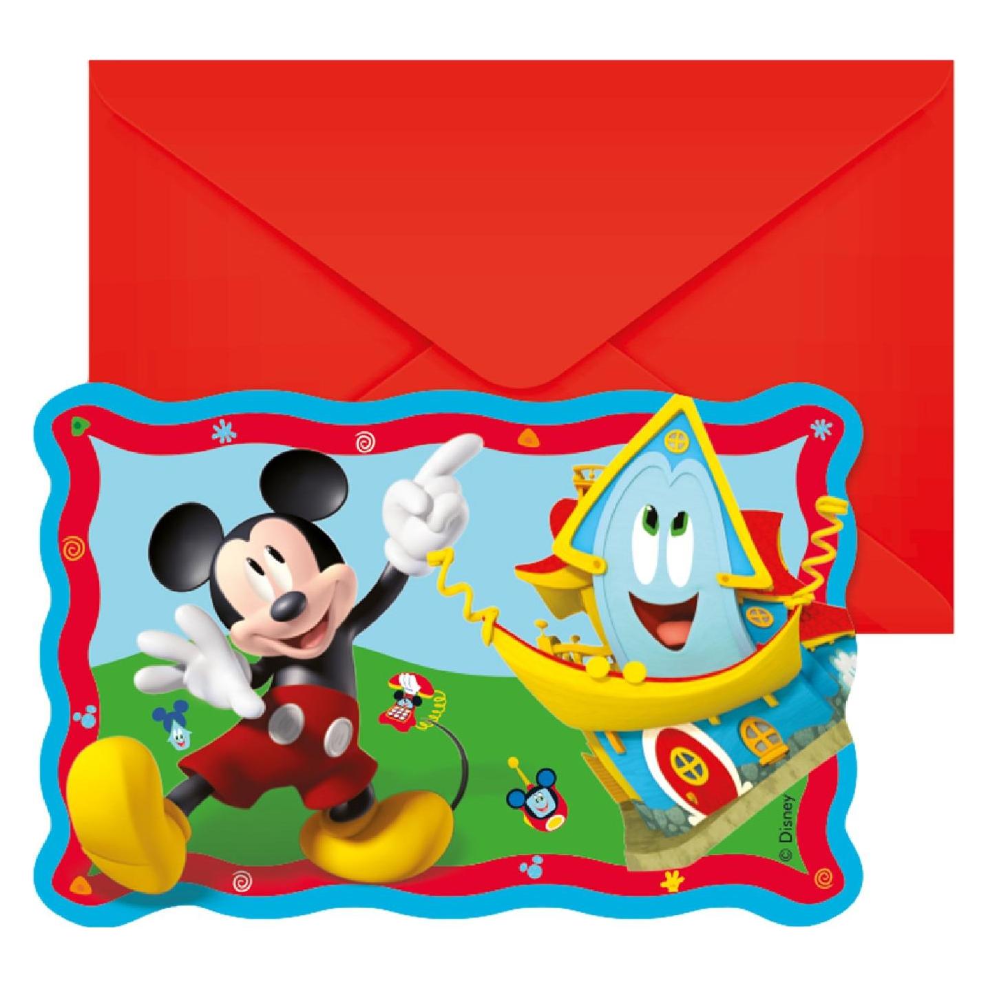 Qualatex Invitations Mickey Mouse Anniversaire (6 Stk.) (488302)