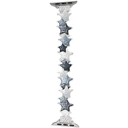 Neue Armbanduhr GlacierX Gleam Star Stretch Bracelet Nightfall Blue für Apple Watch 38/40/41mm marineblau-perlmuttfarben.