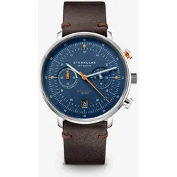 STERNGLAS - HAMBURG CHRONO - EDITION KÜSTE - blau - silber - vintage 20 mokka / 42MM
