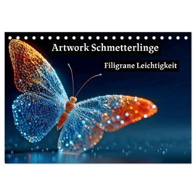 Artwork Schmetterlinge - Filigrane Leichtigkeit (Tischkalender 2026 DIN A5 quer), CALVENDO Monatskalender