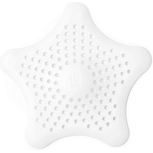 Umbra Abflusssieb Starfish, aus Silikon, Ø 15 cm, für Dusche & Badewanne, weiß