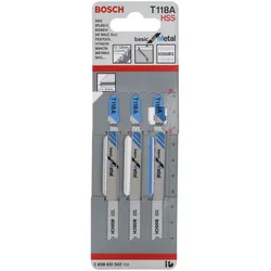 Bosch 3x Stichsägeblatt T 118 A Basic for Metal - 2608631507