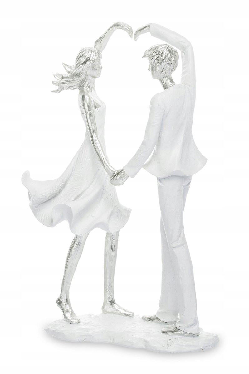 Art-Pol Decoratieve Figuur Liefdespaar - Wit/Zilver