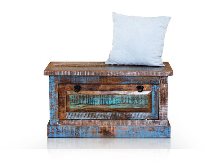 RIVERBOAT Garderobenbank aus Altholz, Material Massivholz